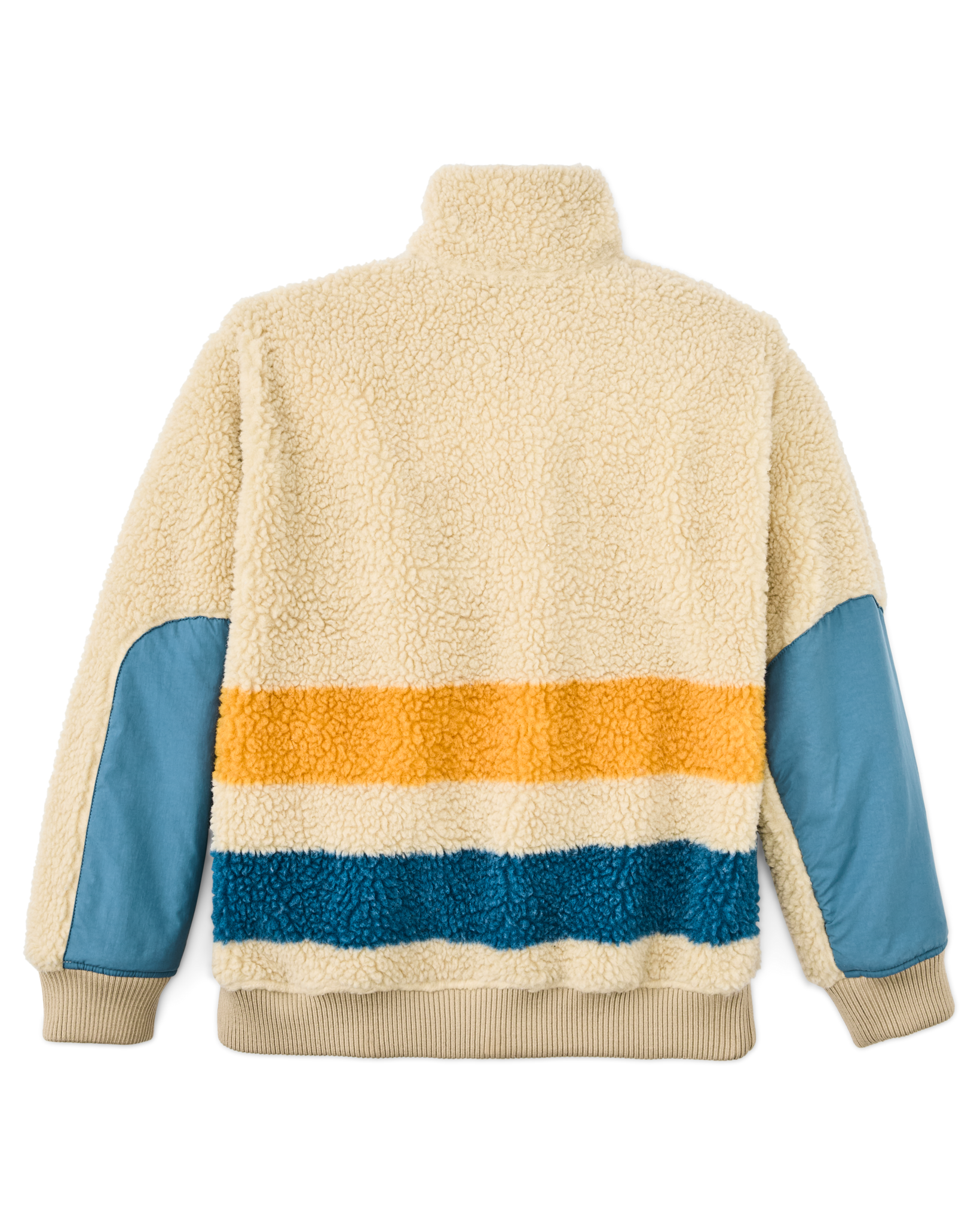 Women's Pile Fleece Popover - Yellow / Blue Blanket Stripe - Image 2
