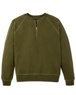 Quarter-zip Terry Sweatshirt - Dark Olive