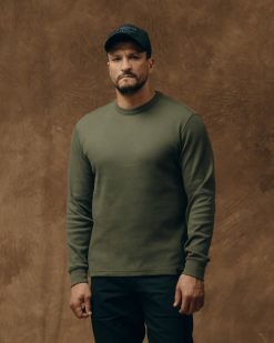 Waffle Knit Thermal Crewneck - Mossy Rock