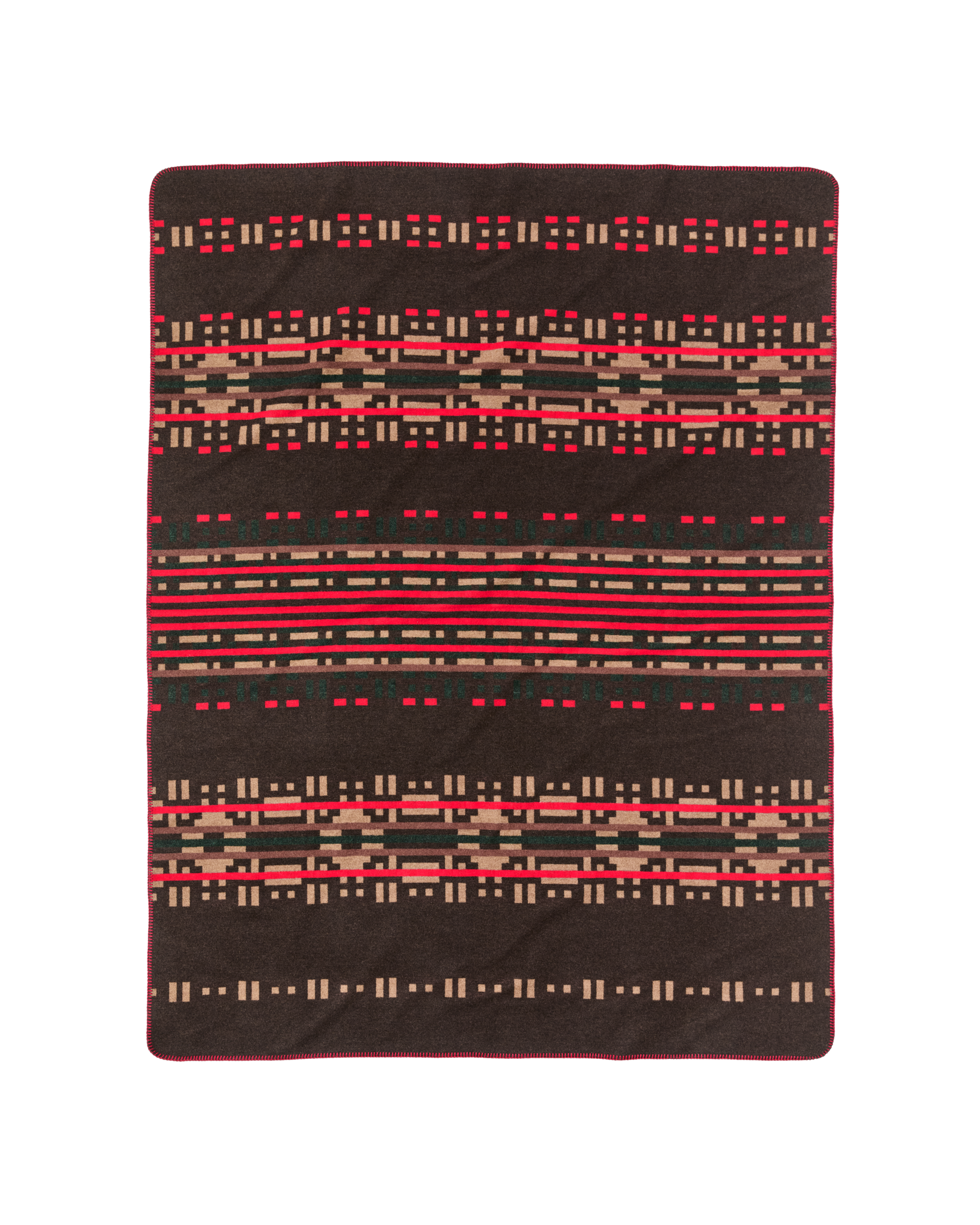 Wool-blend Blanket - Brown / Port Multi - Image 3