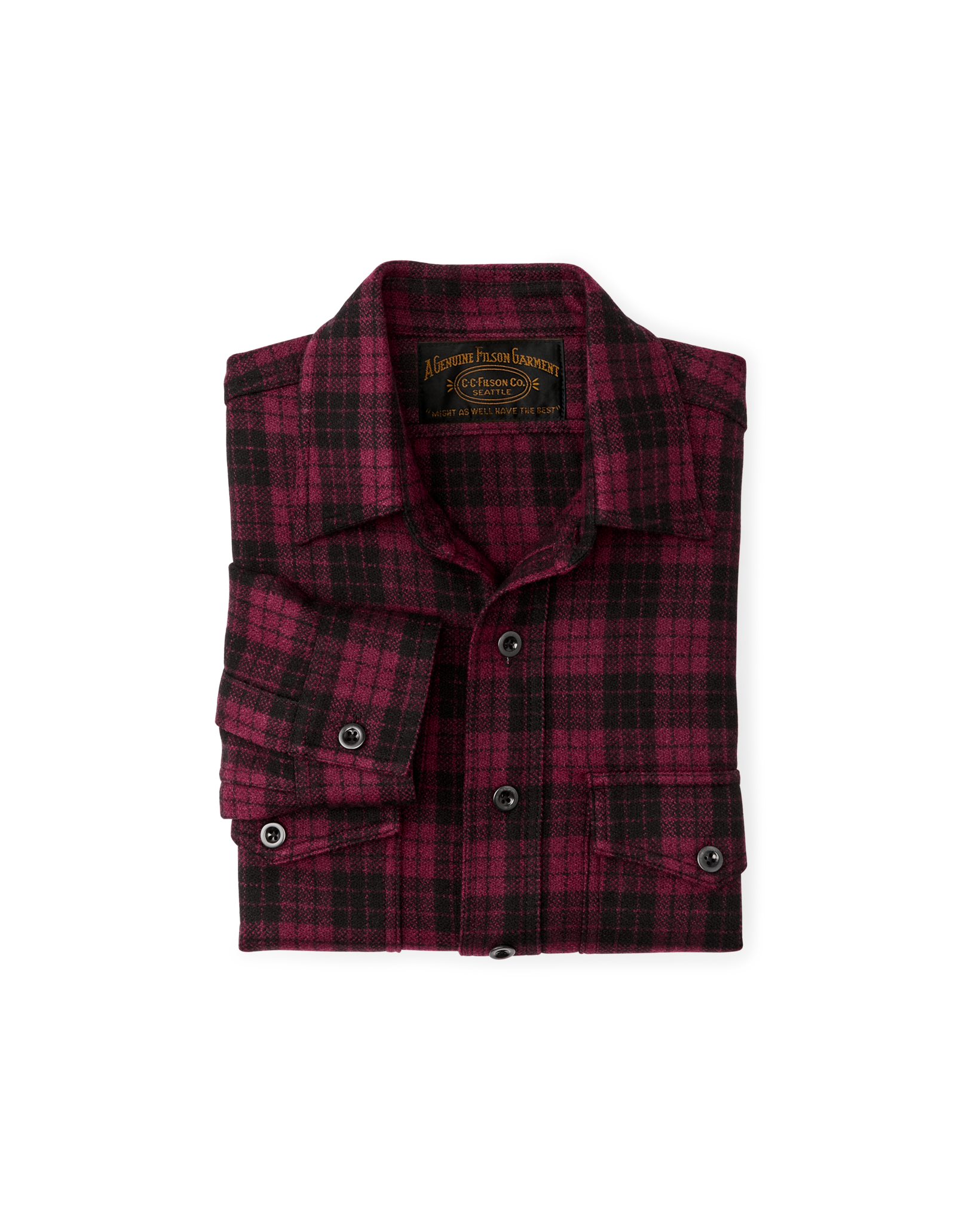 1922 Archive Wool Shirt - Deep Crimson / Black Plaid - Image 3