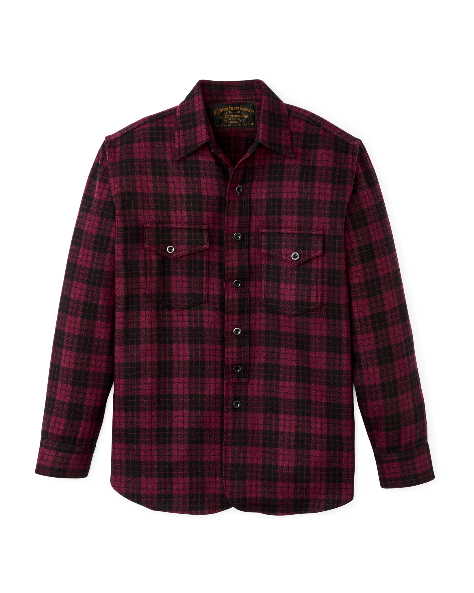 1922 Archive Wool Shirt - Deep Crimson / Black Plaid