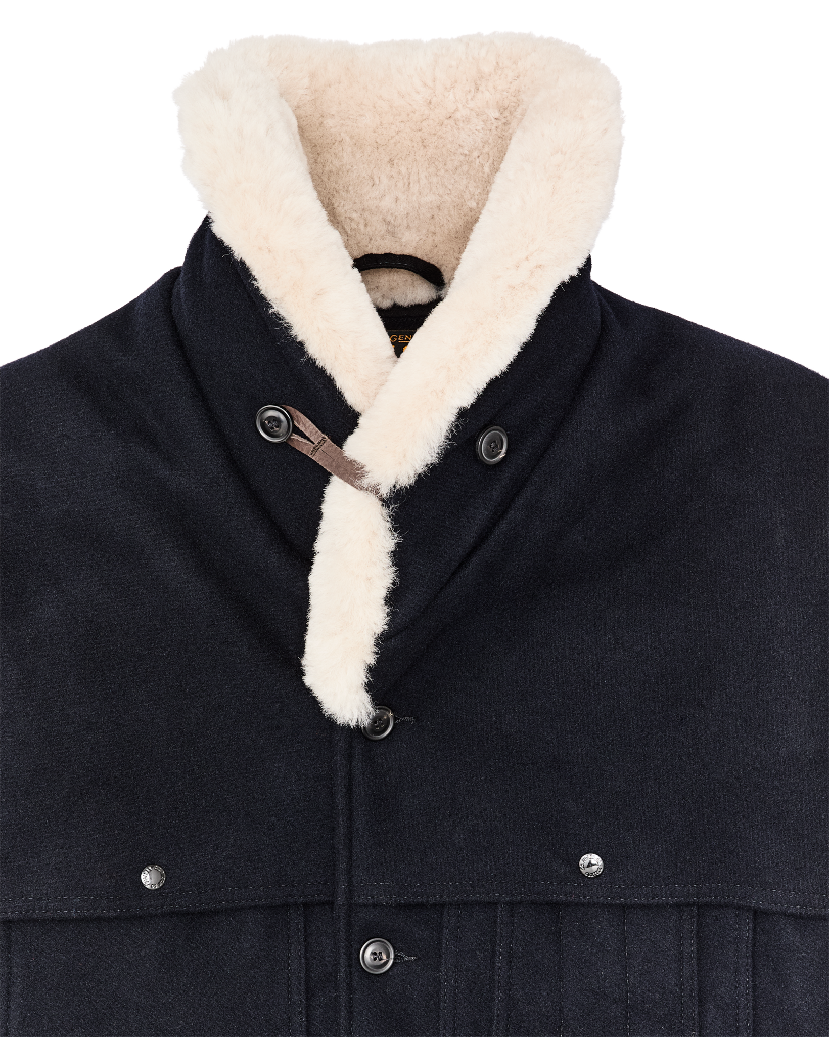 Lined Mackinaw Wool Packer Coat - Dark Navy - Image 6
